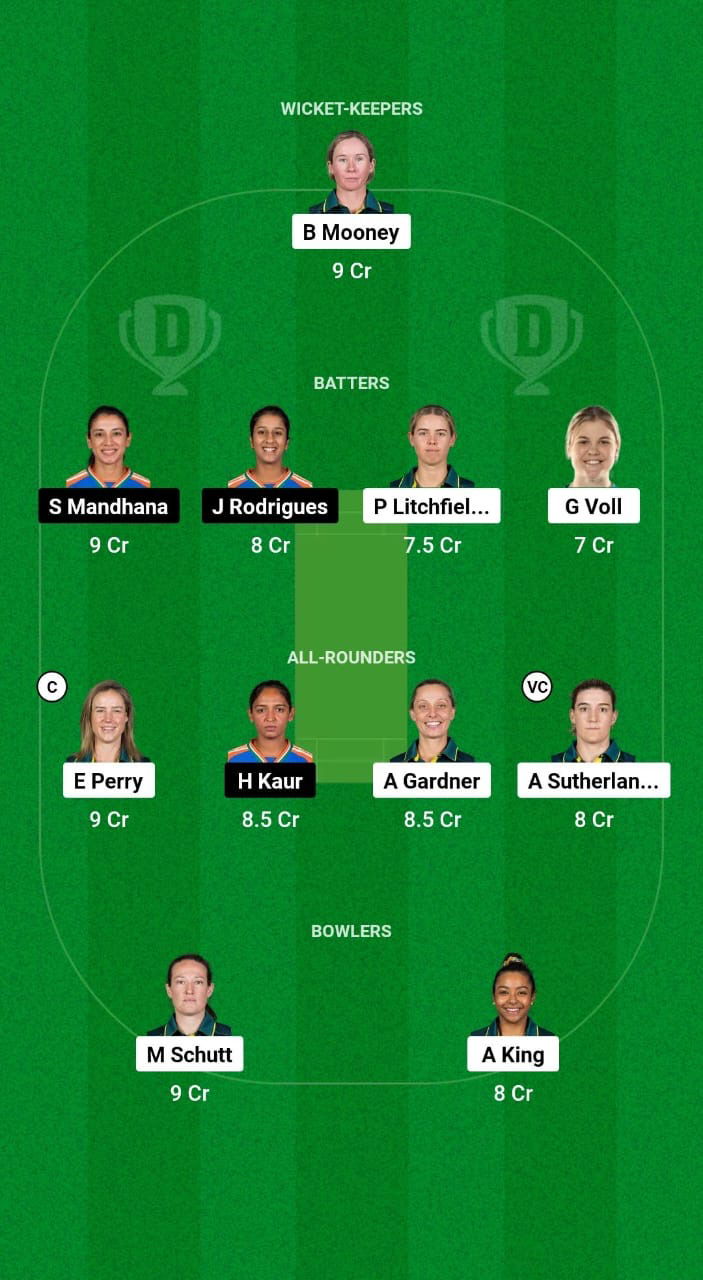 AU-W vs IN-W Dream11 Prediction Fantasy Cricket Tips Dream11 Team India Women Tour of Australia