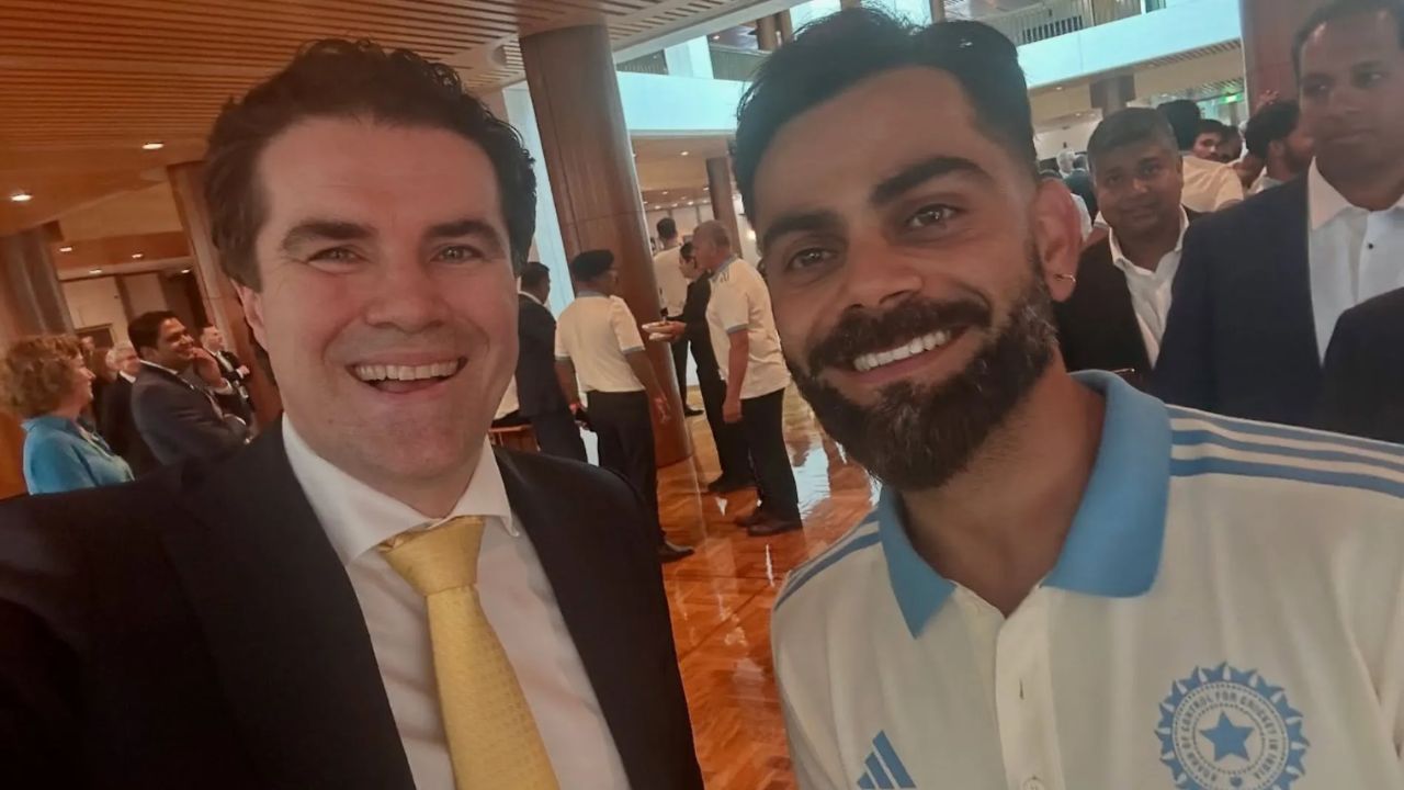 Australian Minister Tim Watts With Virat Kohli