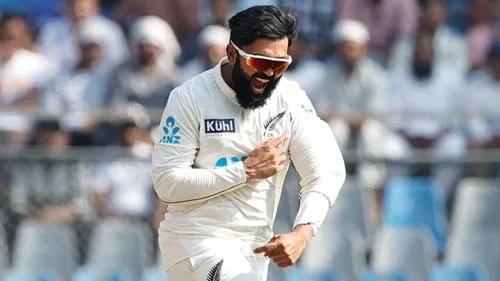 Ajaz Patel of New Zealand