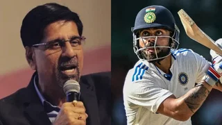 Kris Srikkanth and Virat Kohli of Team India