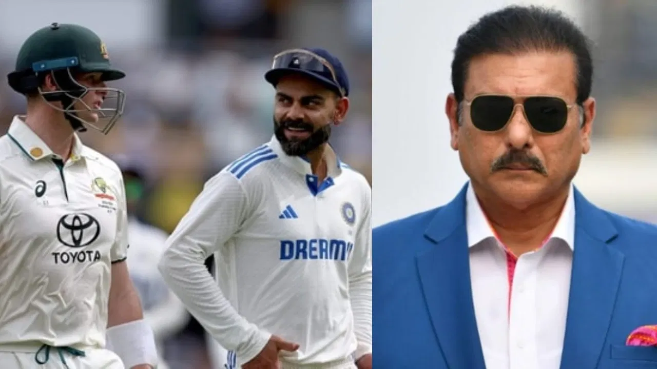 Steve Smith, Virat Kohli and Ravi Shastri