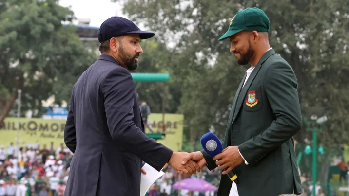 Najmul Hossain Shanto and Rohit Sharma