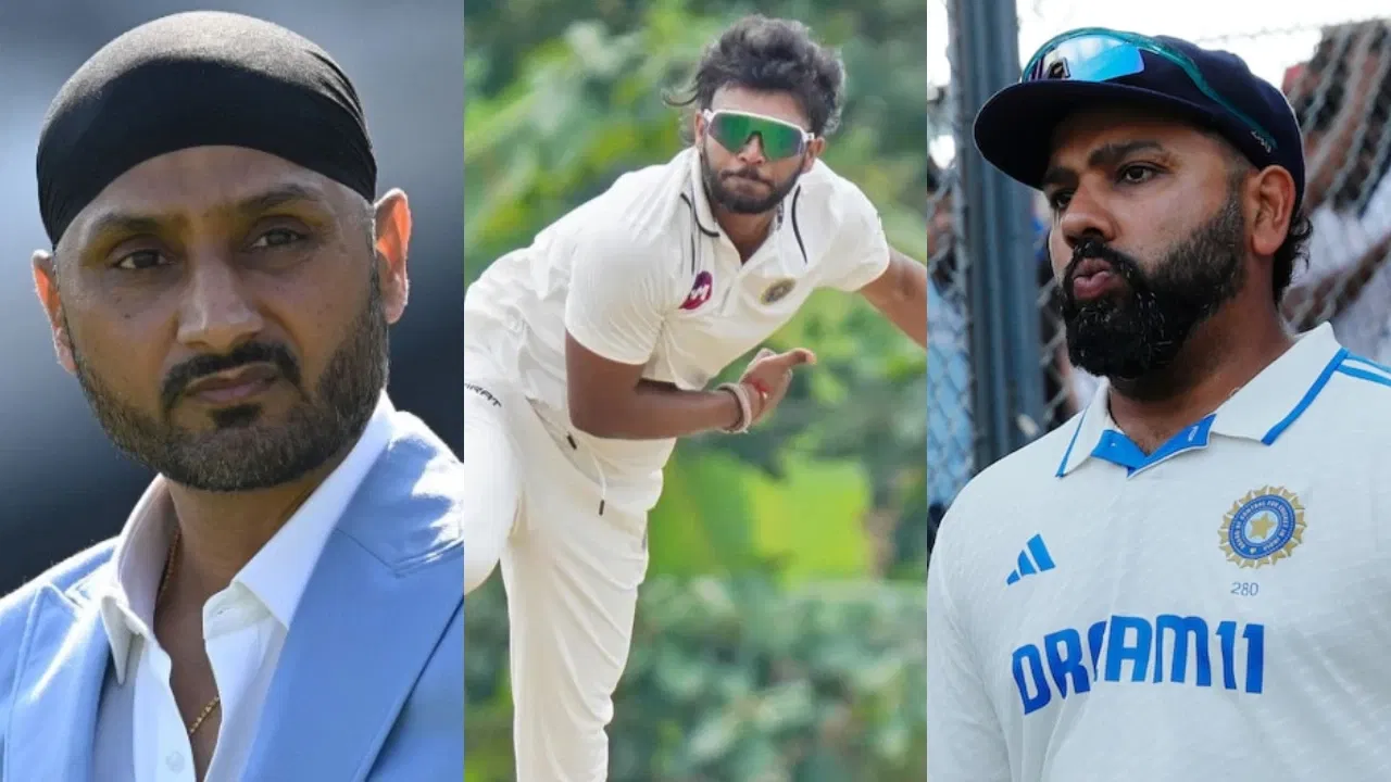 Harbhajan Singh, Jalaj Saxena and Rohit Sharma