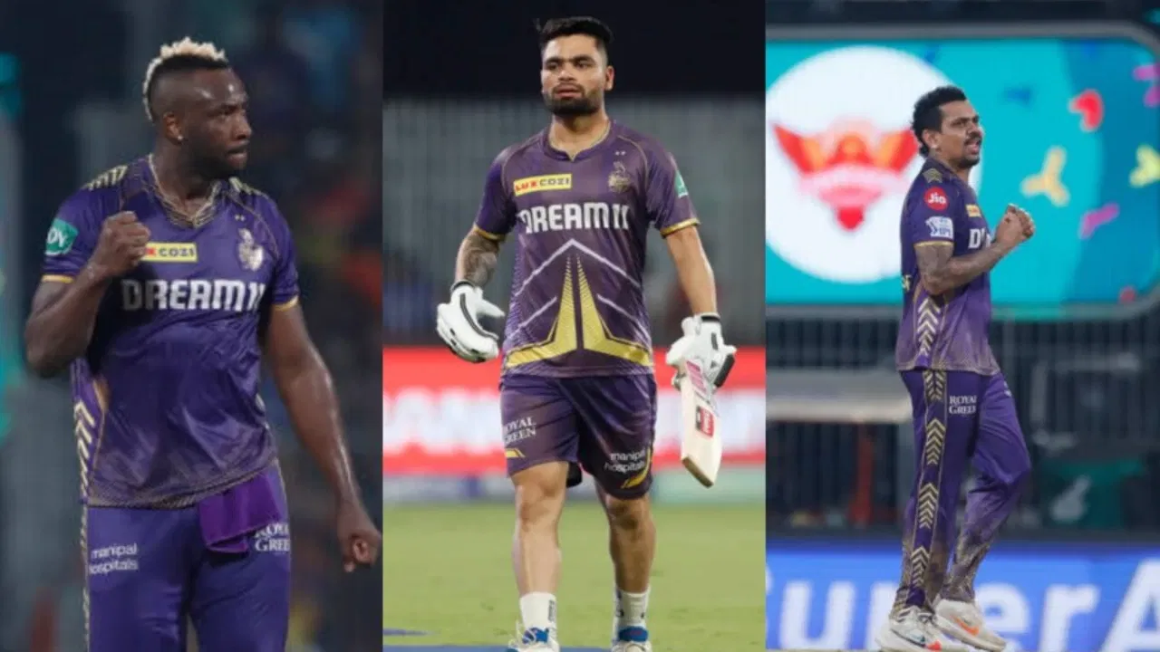 Andre Russell, Sunil Narine and Rinku Singh set to be retained by KKR. Image Credit: X