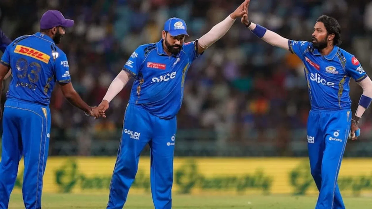 Mumbai Indians, Jasprit Bumrah, Rohit Sharma and Hardik Pandya