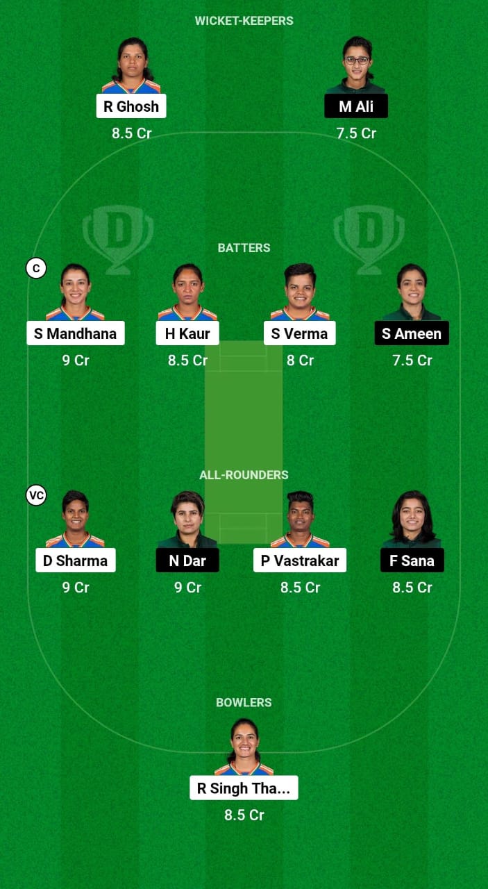 IN-W vs PK-W Dream11 Prediction Fantasy Cricket Tips Dream11 Team ICC T20 Womens World Cup 2024