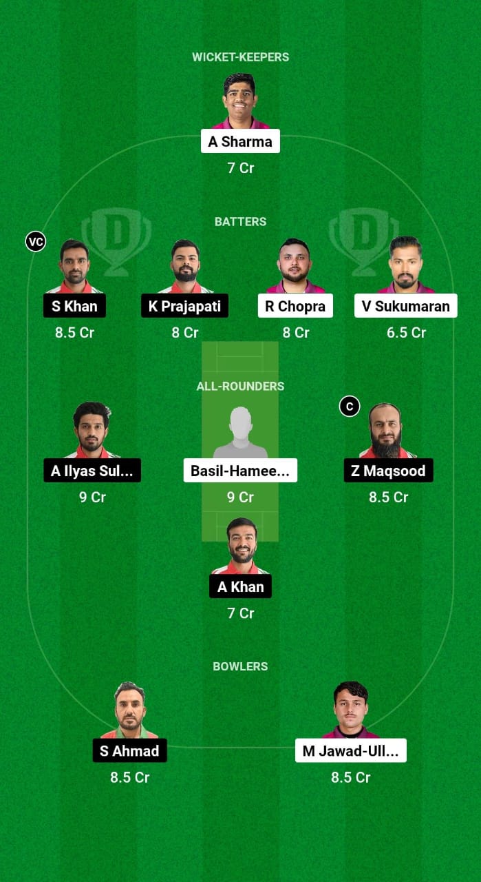 UAE vs OMN Dream11 Prediction Fantasy Cricket Tips Dream11 Team Asian Men's T20 Emerging Cup