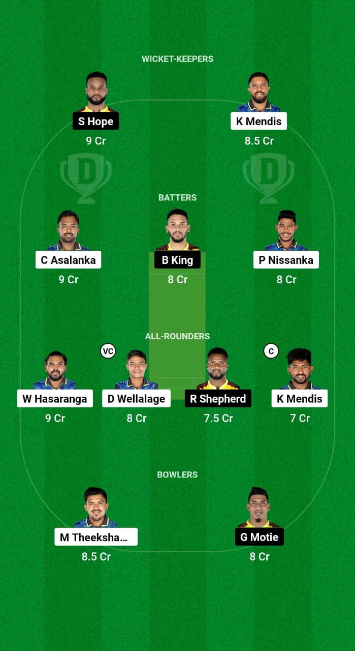 SL vs WI Dream11 Prediction Fantasy Cricket Tips Dream11 Team West Indies Tour of Sri Lanka