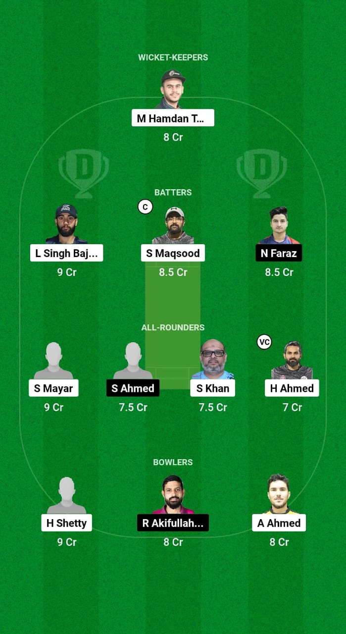 AJM vs EMB Dream11 Prediction Fantasy Cricket Tips Dream11 Team Emirates D20 Tournament