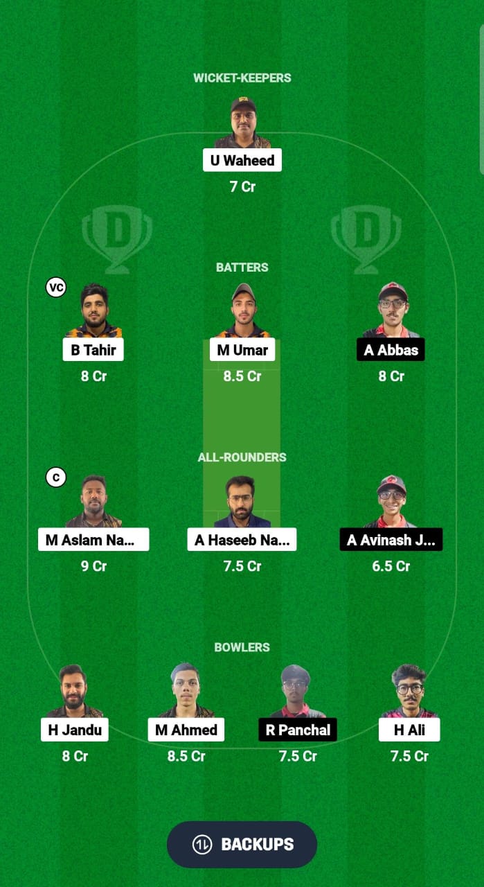 ALH vs KMS Dream11 Prediction Fantasy Cricket Tips Dream11 Team Kuwait Elite T20 Cup