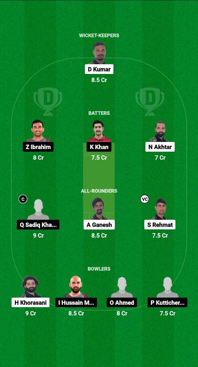 HUR vs CBCC Dream11 Prediction Fantasy Cricket Tips Dream Qatar T20 Pro League11 Team 