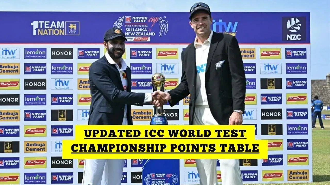 New Zealand Vs Sri Lanka ICC World Test Championship Points Table