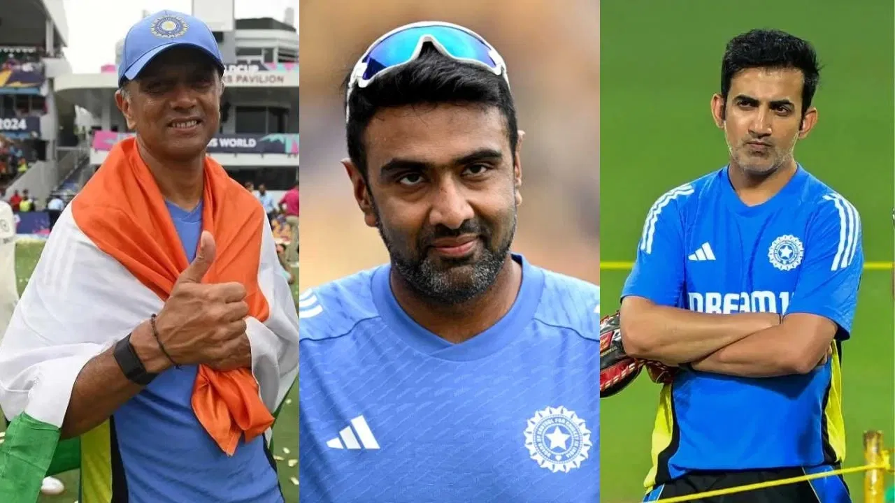 Ravichandran Ashwin And Rahul Dravid And Gautam Gambhir