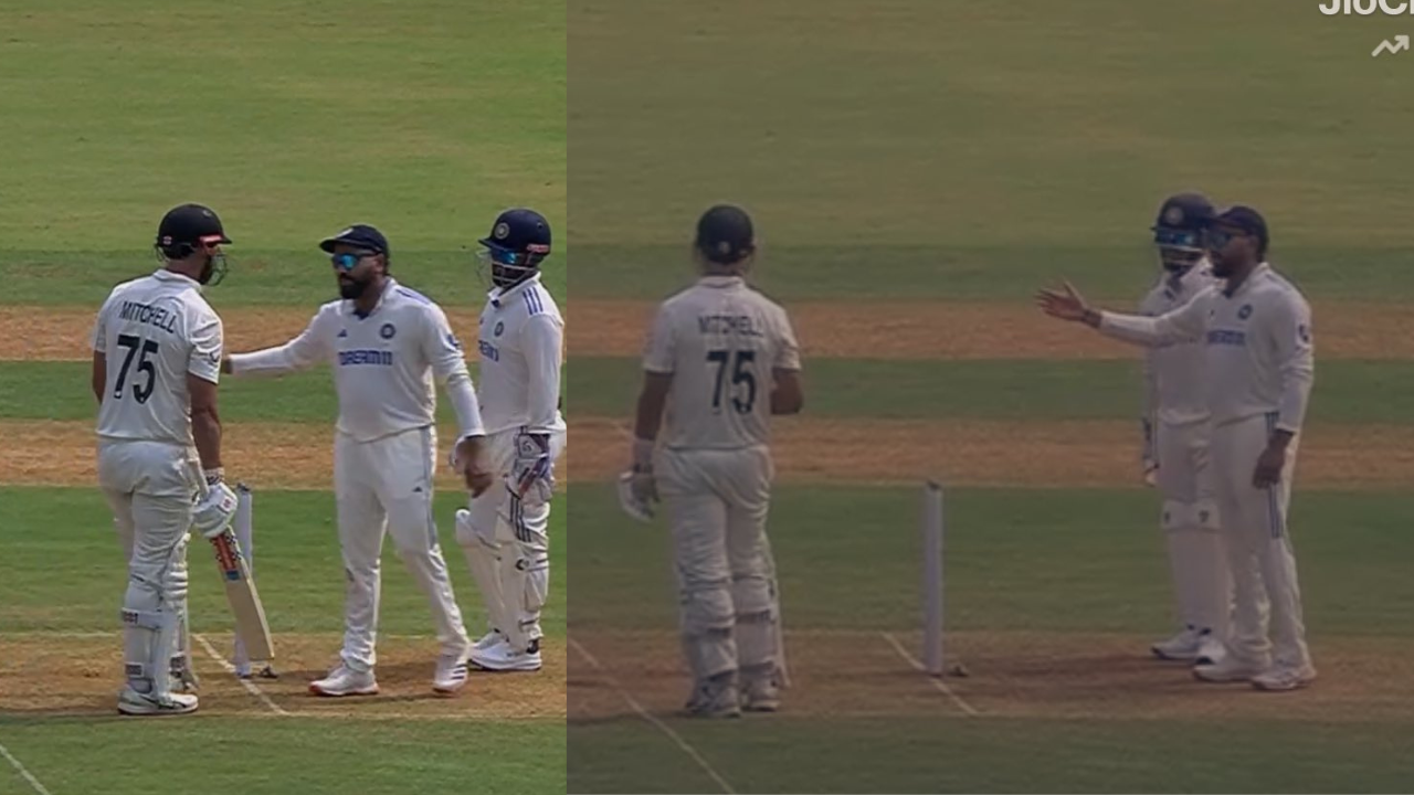 Rohit Sharma And Daryl Mitchell Exchange