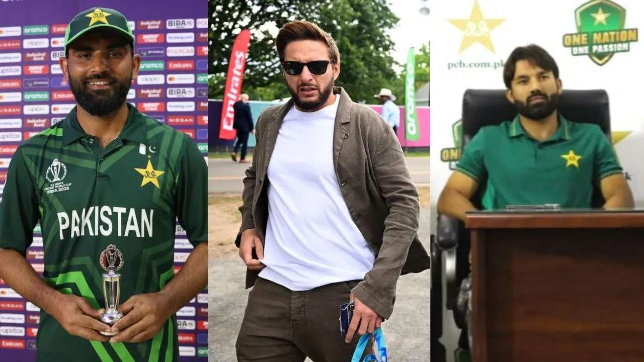 Shahid Afridi And Fakhar Zaman And Mohammad Rizwan