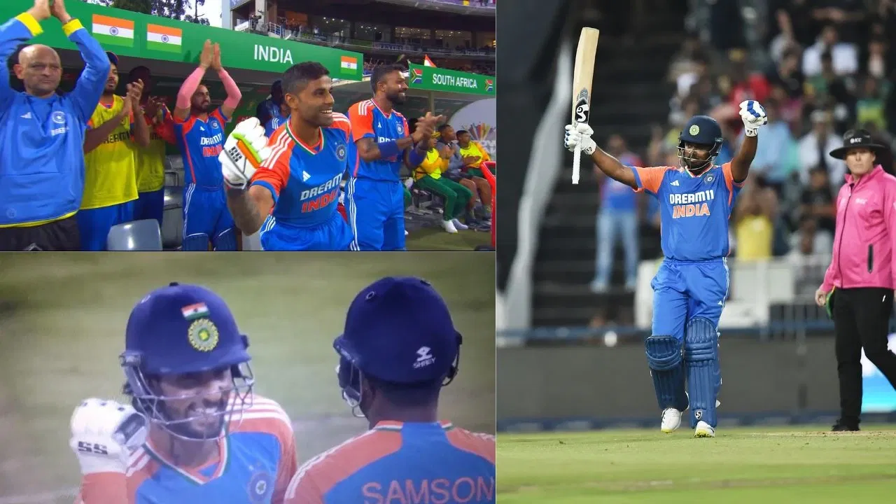 Suryakumar Yadav And Tilak Varma Celebration Of Sanju Samson Ton