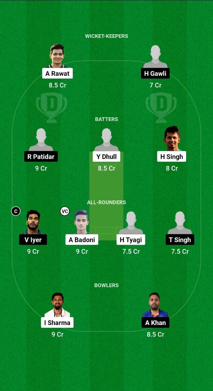 DEL vs MP Dream11 Prediction Fantasy Cricket Tips Dream11 Team Indian Domestic T20 Trophy