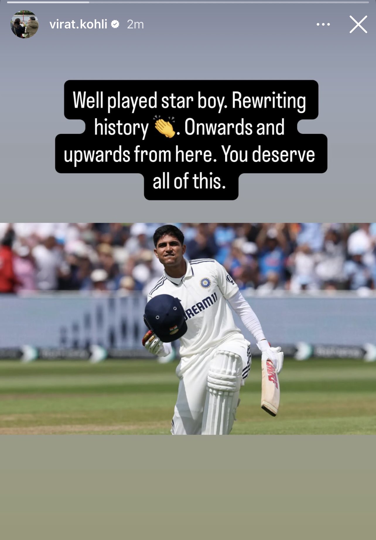 Virat Kohli Story For Shubman Gill Virat Kohli Story For Shubman Gill