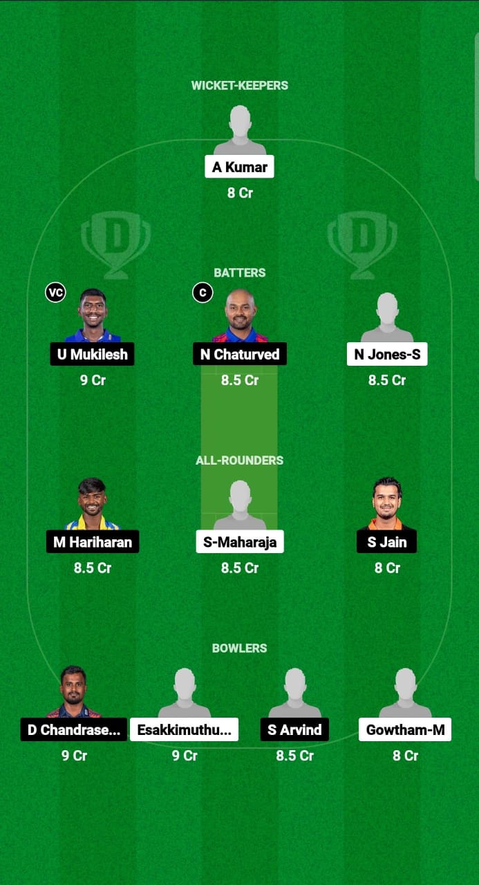 TNL vs CHP Dream11 Prediction Fantasy Cricket Tips Dream11 Team Tamil Nadu T20 SS Rajan Trophy 2024 