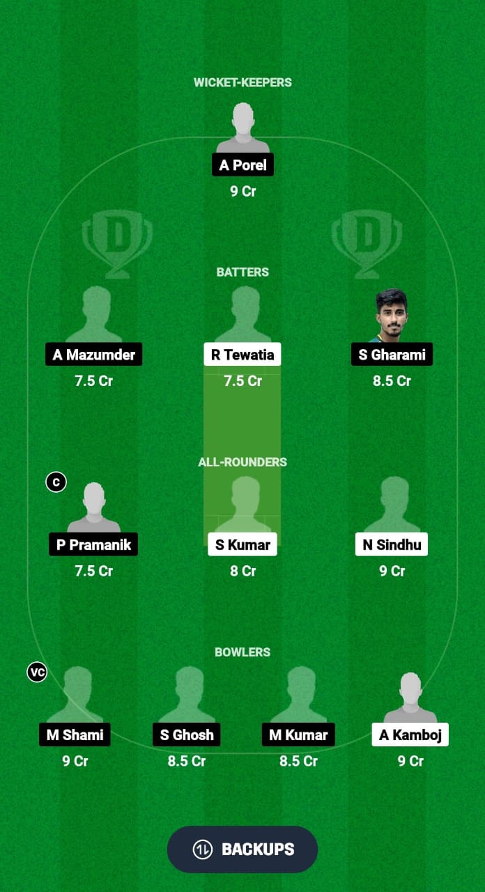 HAR vs BEN Dream11 Prediction Fantasy Cricket Tips Dream11 Team India Domestic OD Trophy 2024-25 