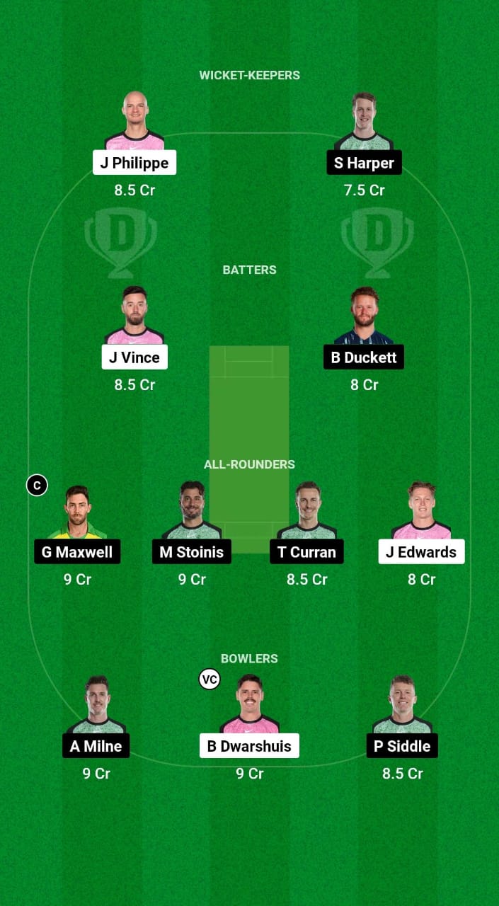 STA vs SIX Dream11 Prediction Fantasy Cricket Tips Dream11 Team BBL 2024-25 