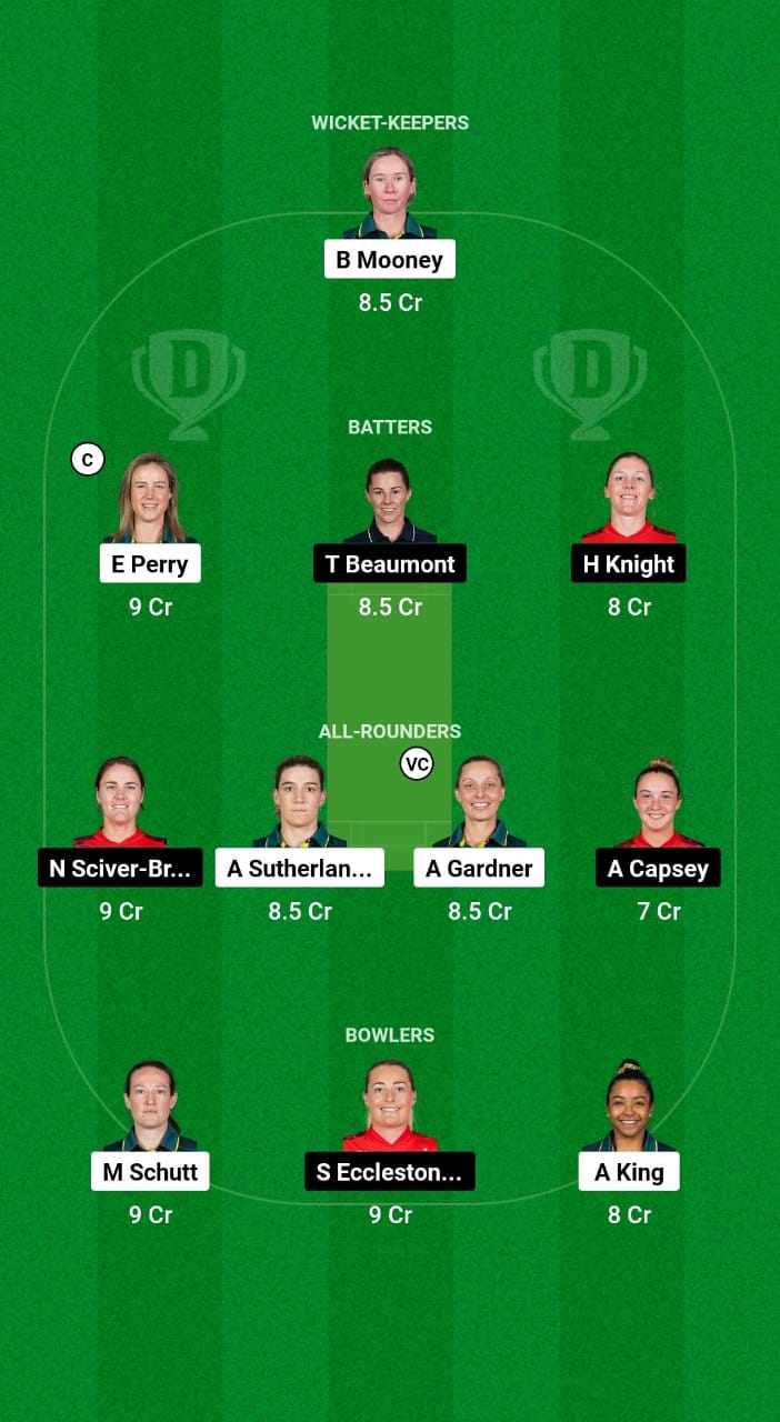 AU-W vs EN-W Dream11 Prediction Fantasy Cricket Tips Dream11 Team England Women Tour of Australia 2025 