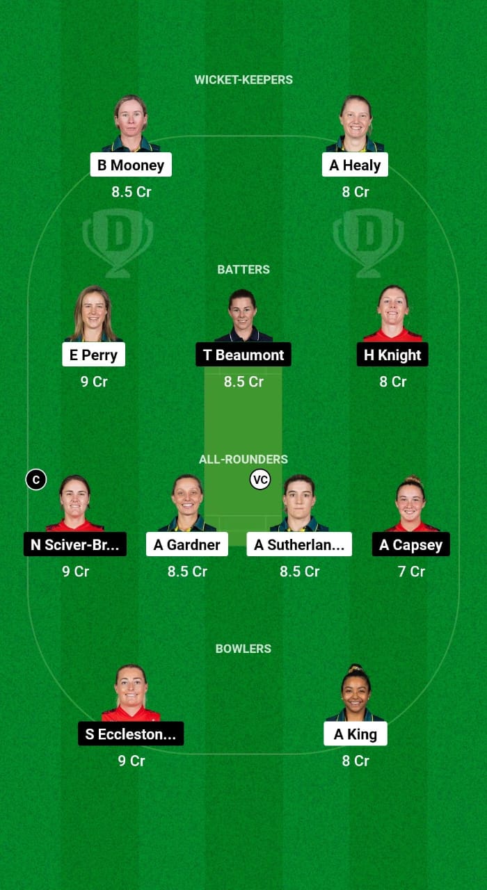 AU-W vs EN-W Dream11 Prediction Fantasy Cricket Tips Dream11 Team England Women Tour of Australia 2025 