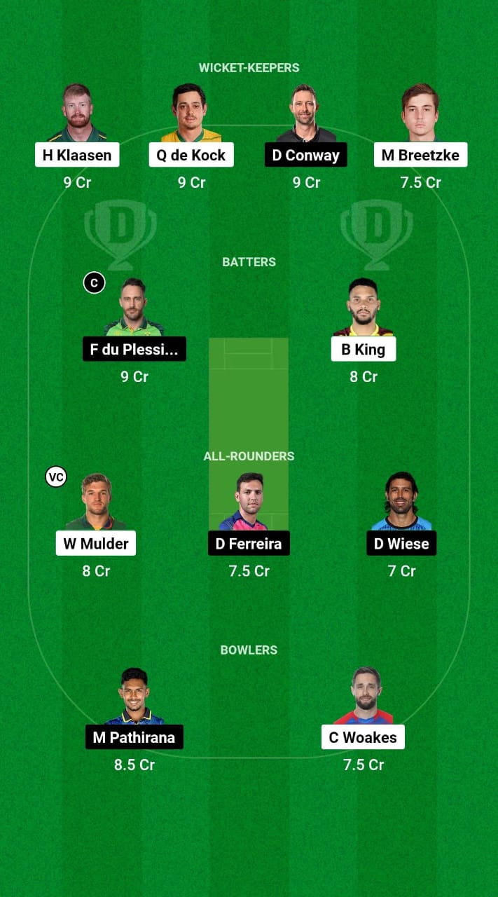 DSG vs JSK Dream11 Prediction Fantasy Cricket Tips Dream11 Team SA20 League 2025 