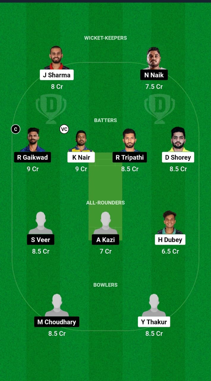 VID vs MAH Dream11 Prediction Fantasy Cricket Tips Dream11 Team Indian Domestic OD Trophy 2024-25 