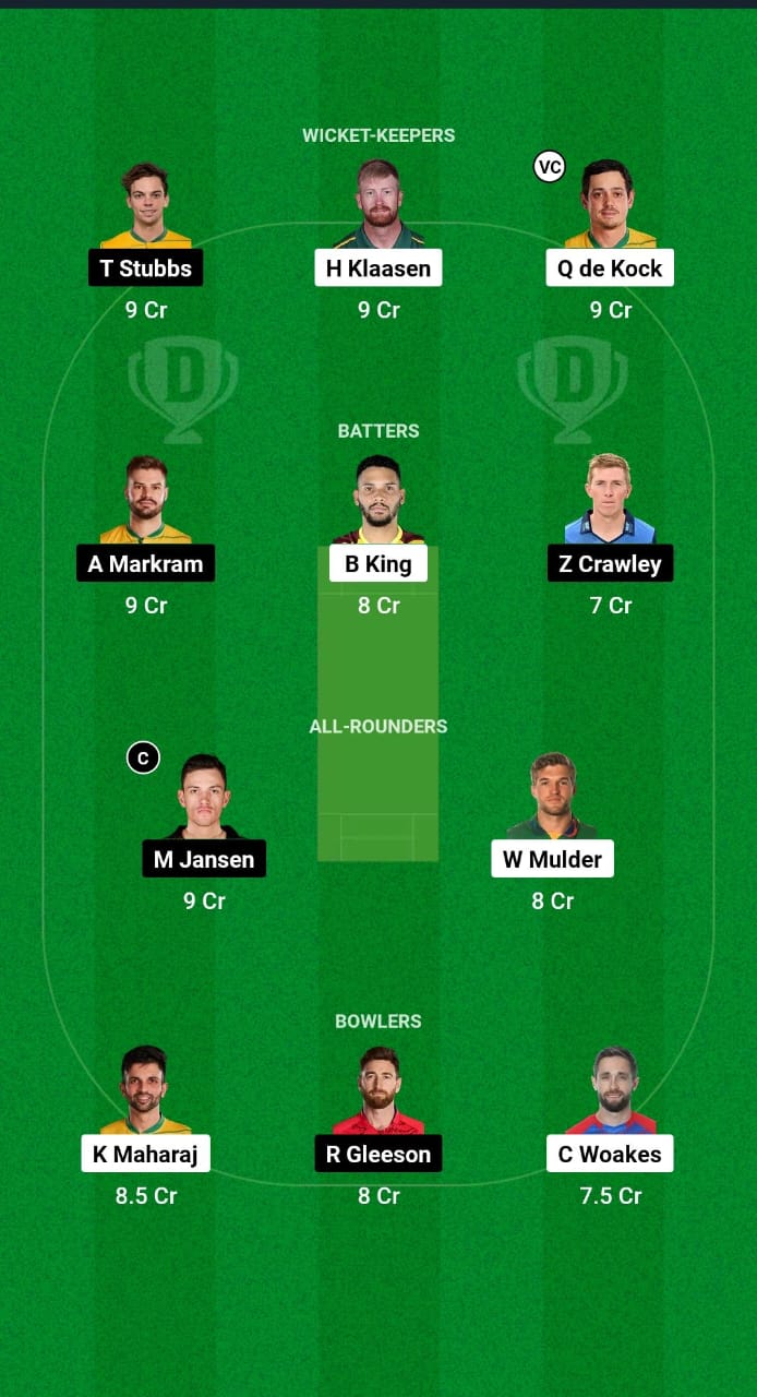 SEC vs DSG Dream11 Prediction Fantasy Cricket Tips Dream11 Team SA20 League 2025 