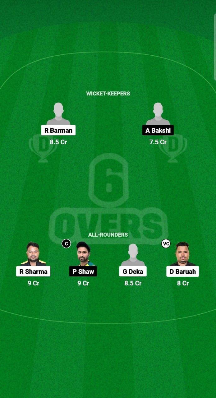 CCD vs SPS Dream11 Prediction Fantasy Cricket Tips Dream11 Team Guwahati Sixes 2025 