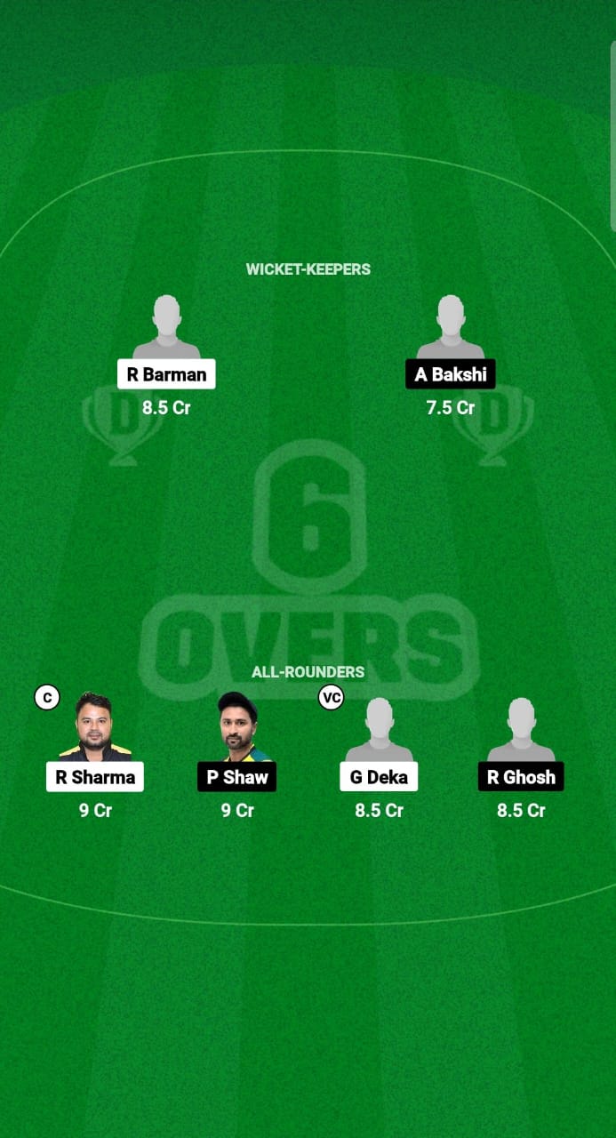 CCD vs SPS Dream11 Prediction Fantasy Cricket Tips Dream11 Team Guwahati Sixes 2025 