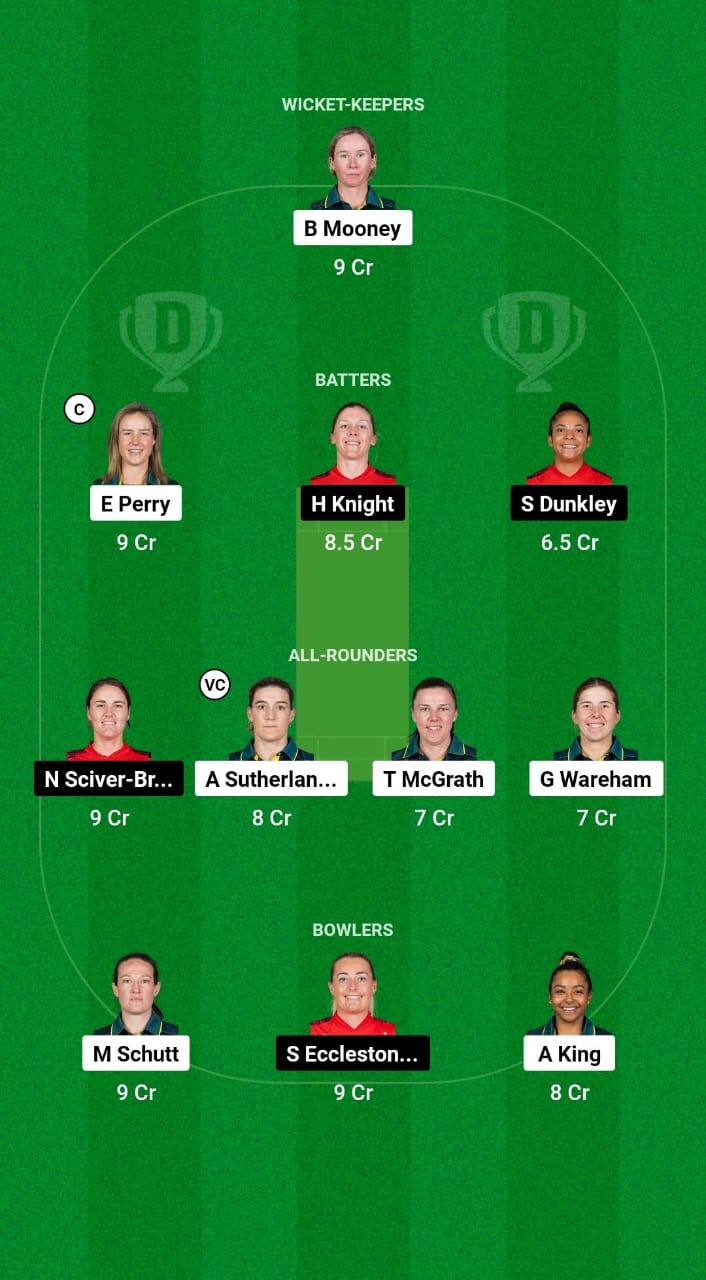 AU-W vs EN-W Dream11 Prediction Fantasy Cricket Tips Dream11 Team England Women Tour of Australia 2025 