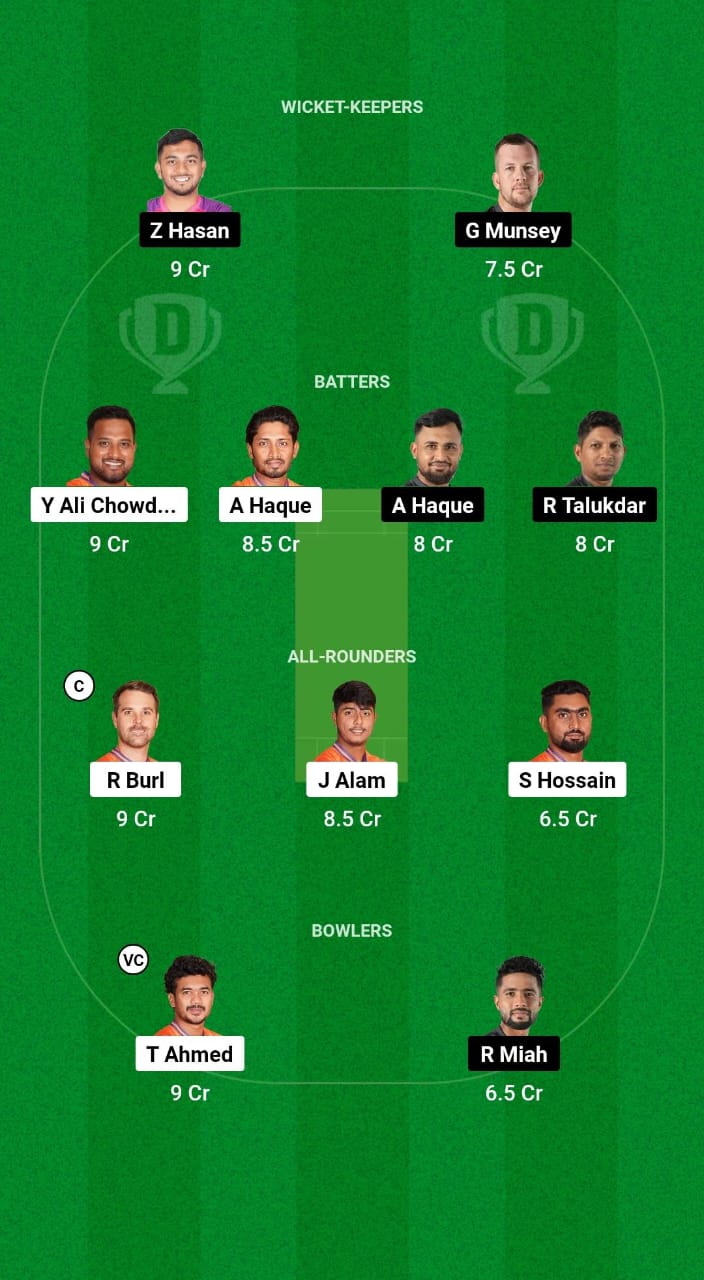 DBR vs SYL Dream11 Prediction Fantasy Cricket Tips Dream11 Team Bangladesh T20 Premier League 2024-25 