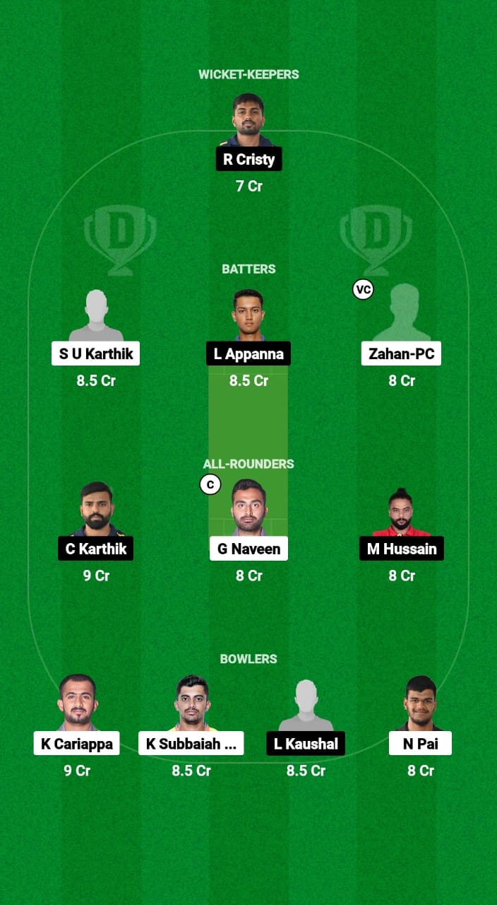 KRH vs TBS Dream11 Prediction Fantasy Cricket Tips Dream11 Team Karnataka Coastal Big Bash League T20 2025 