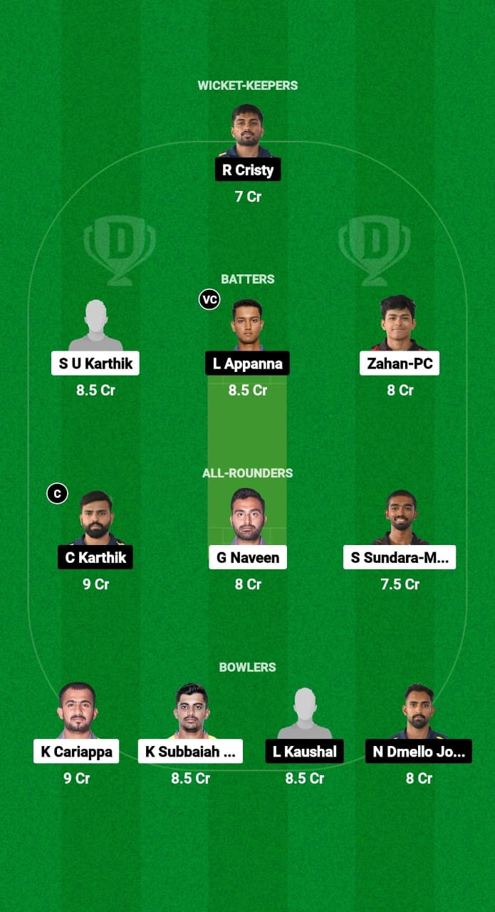 KRH vs TBS Dream11 Prediction Fantasy Cricket Tips Dream11 Team Karnataka Coastal Big Bash League T20 2025 