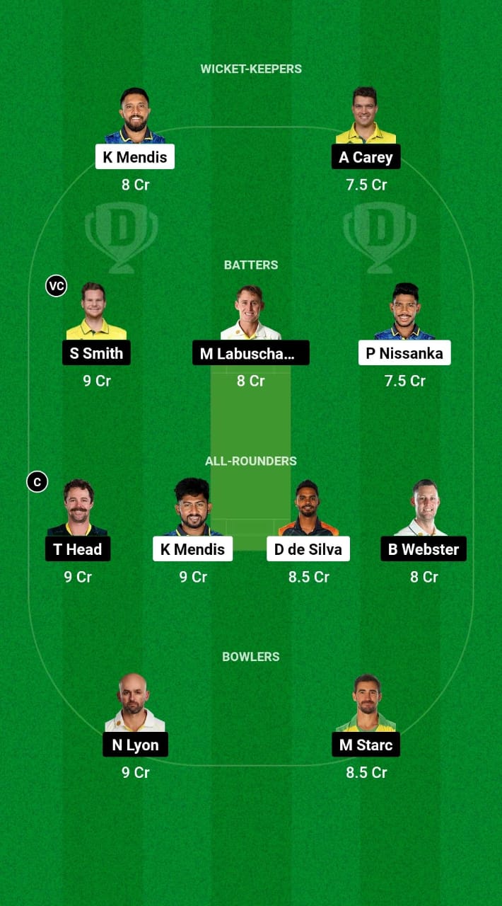 SL vs AUS Dream11 Prediction Fantasy Cricket Tips Dream11 Team Australia Tour of Sri Lanka 2025 