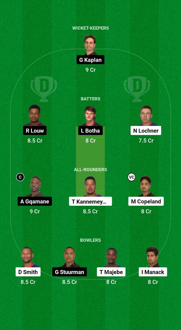 VDS vs YPS Dream11 Prediction Fantasy Cricket Tips Dream11 Team South Africa T20 Boland League 2025 