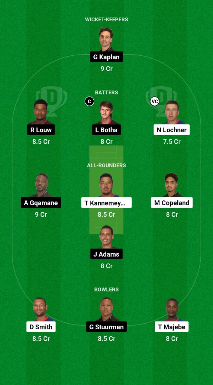 VDS vs YPS Dream11 Prediction Fantasy Cricket Tips Dream11 Team South Africa T20 Boland League 2025 