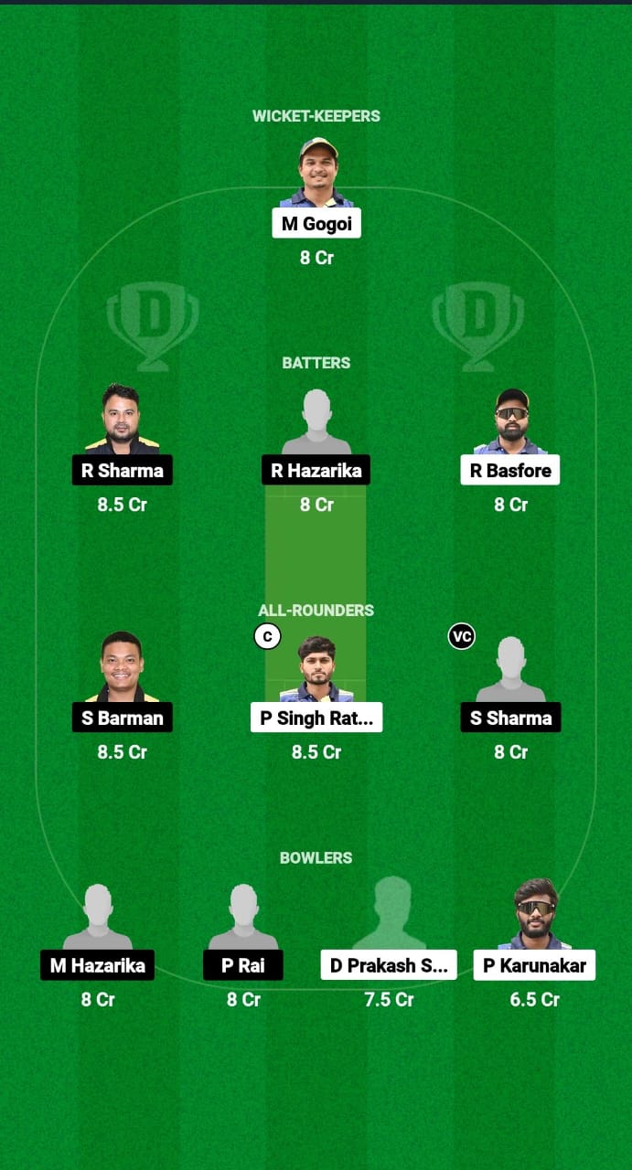 BDM vs CCC Dream11 Prediction Fantasy Cricket Tips Dream11 Team Guwahati Premier League T20 2025 