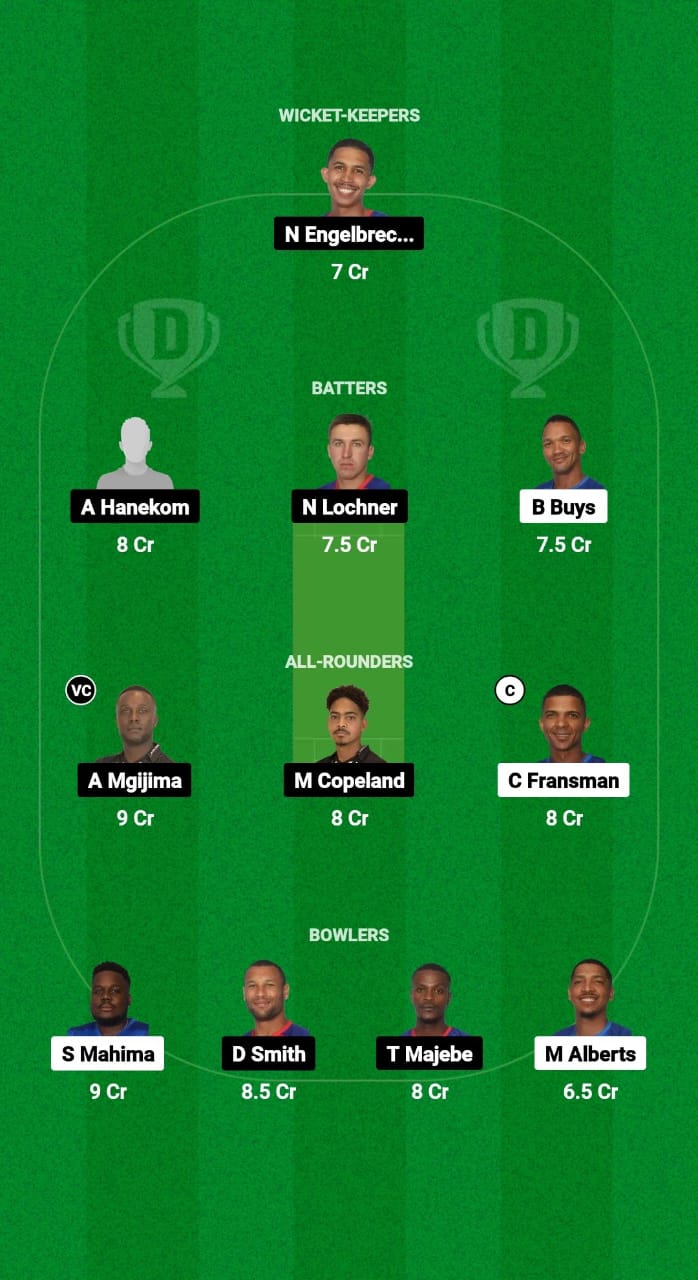 WUT vs VDS Dream11 Prediction Fantasy Cricket Tips Dream11 Team South Africa T20 Boland League 2025 