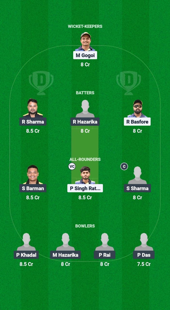 BDM vs CCC Dream11 Prediction Fantasy Cricket Tips Dream11 Team Guwahati Premier League T20 2025 