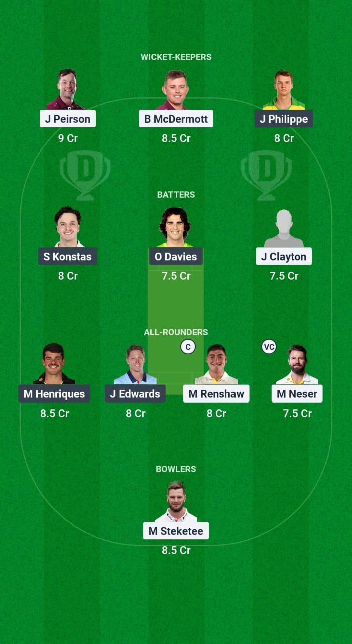 QUN vs NSW Dream11 Prediction Fantasy Cricket Tips Dream11 Team Australian Domestic Test 2024-25 