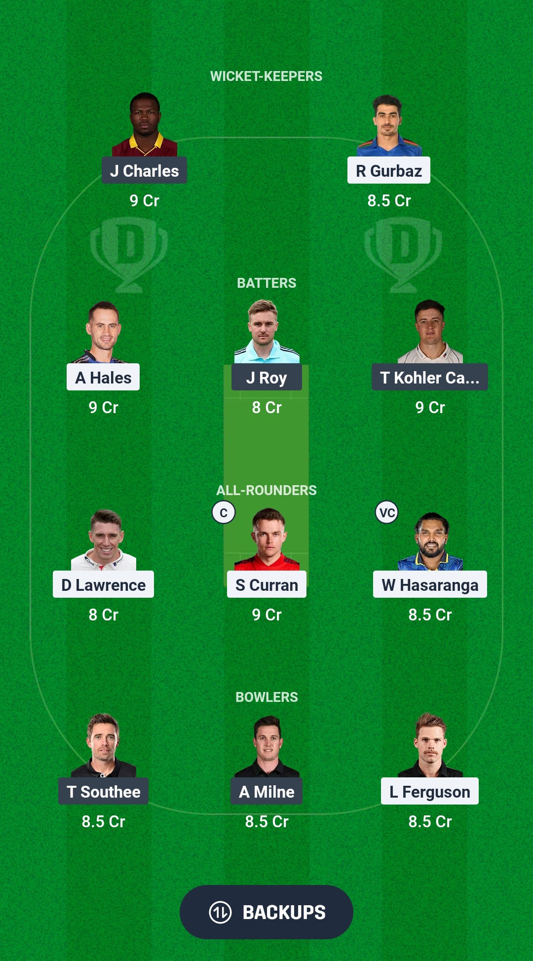 DV vs swr dream11 Fadiness 