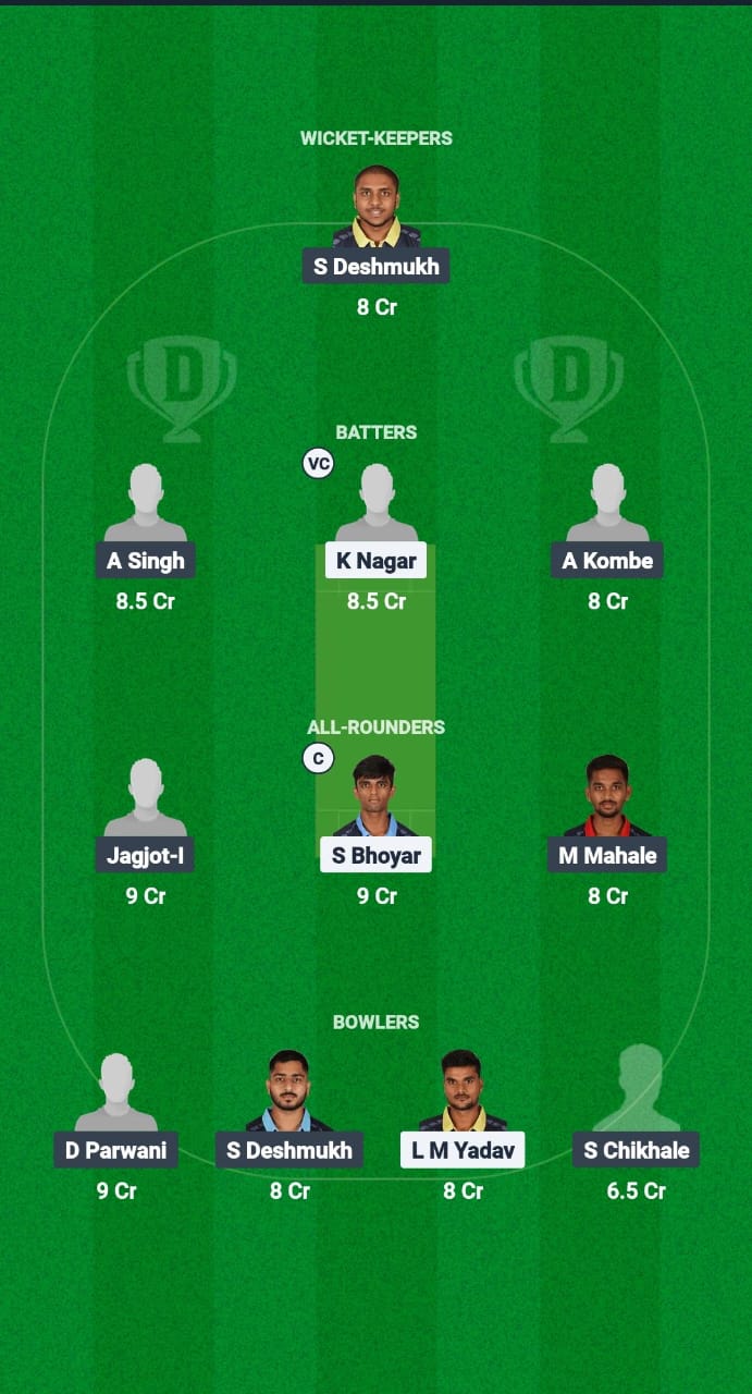 MAH vs VID Dream11 Prediction Fantasy Cricket Tips Dream11 Team Chhattisgarh T20 Rani Suryamukhi Devi Tournament 2025 