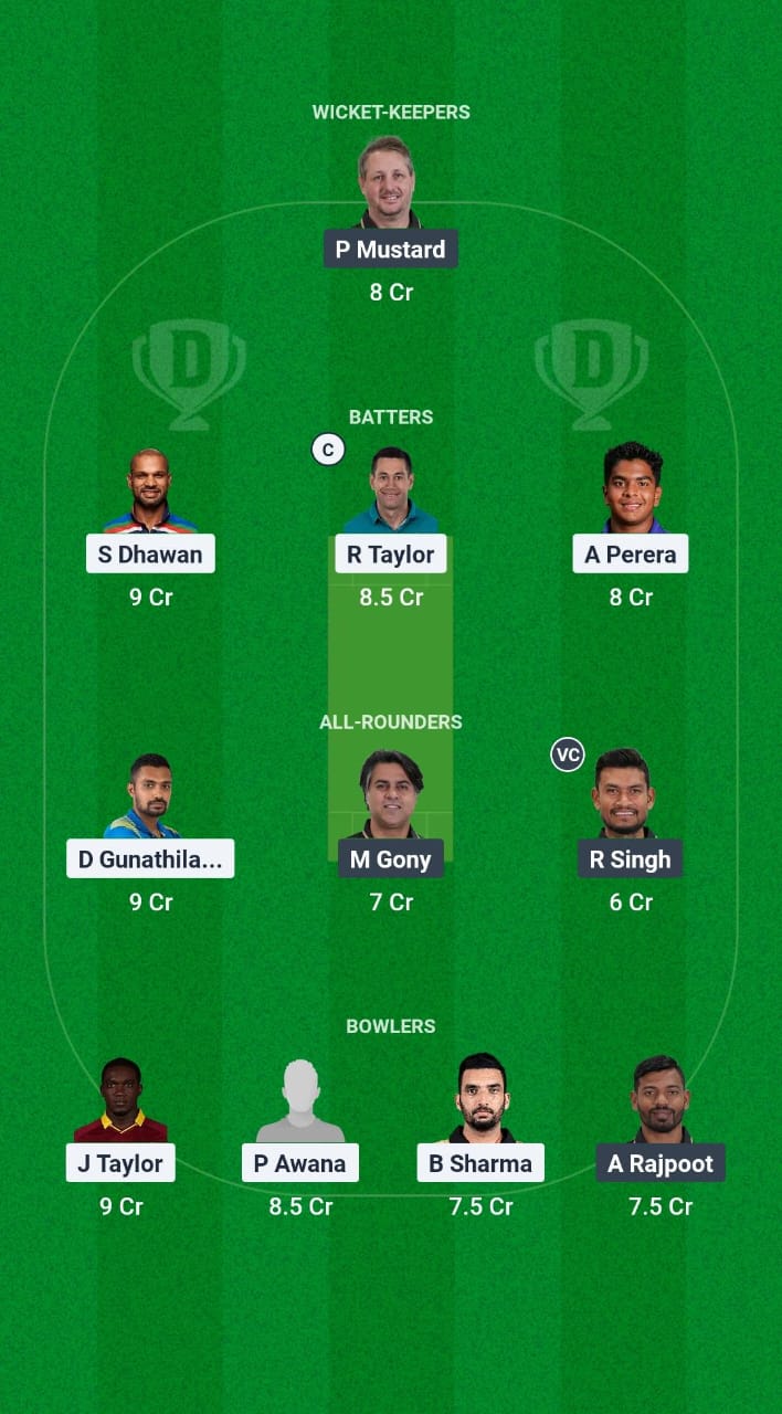 DLR vs RK Dream11 Prediction Fantasy Cricket Tips Dream11 Team Legends 90 - T20 2025 