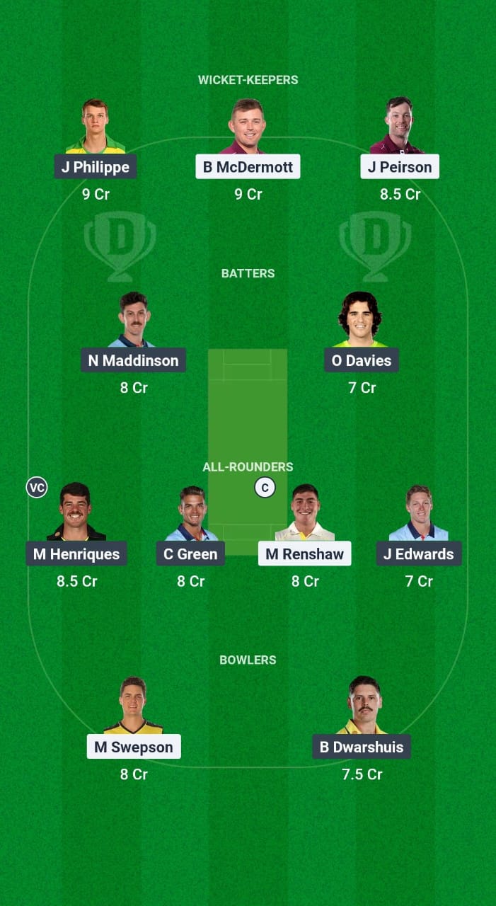 QUN vs NSW Dream11 Prediction Fantasy Cricket Tips Dream11 Team Australian Men's ODD 2024-25 