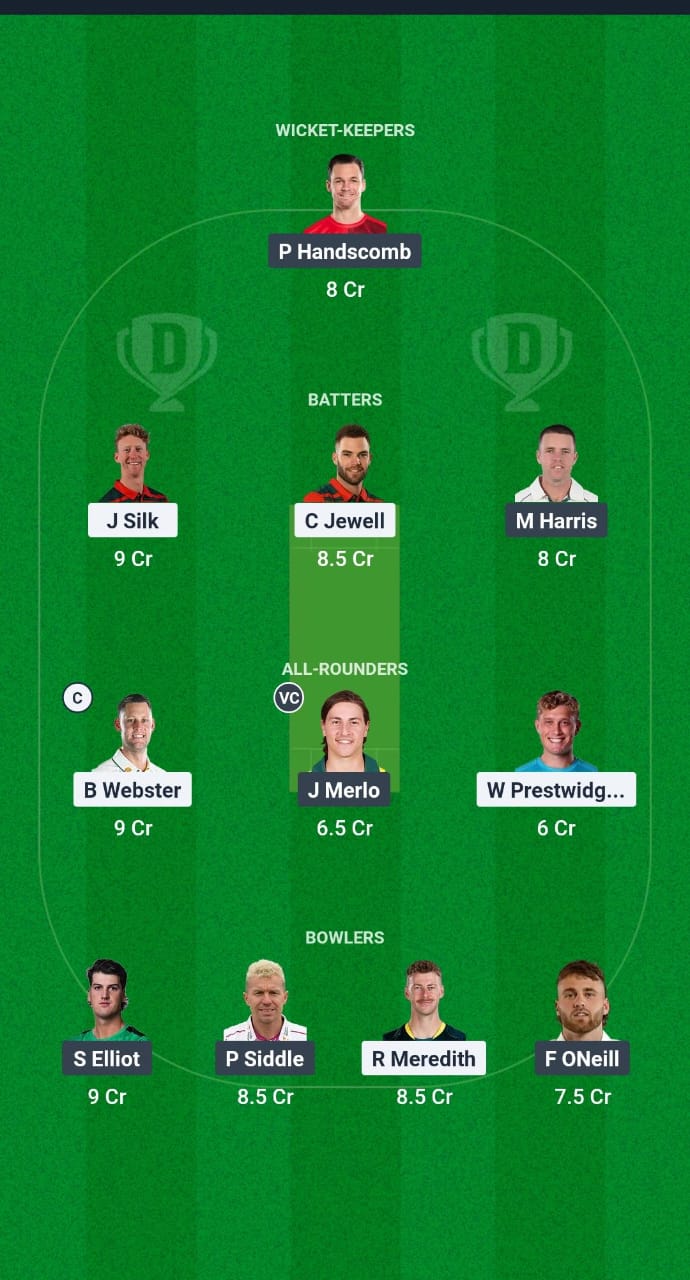 TAS vs VCT Dream11 Prediction Fantasy Cricket Tips Dream11 Team Australian Men's ODD 2024-25 