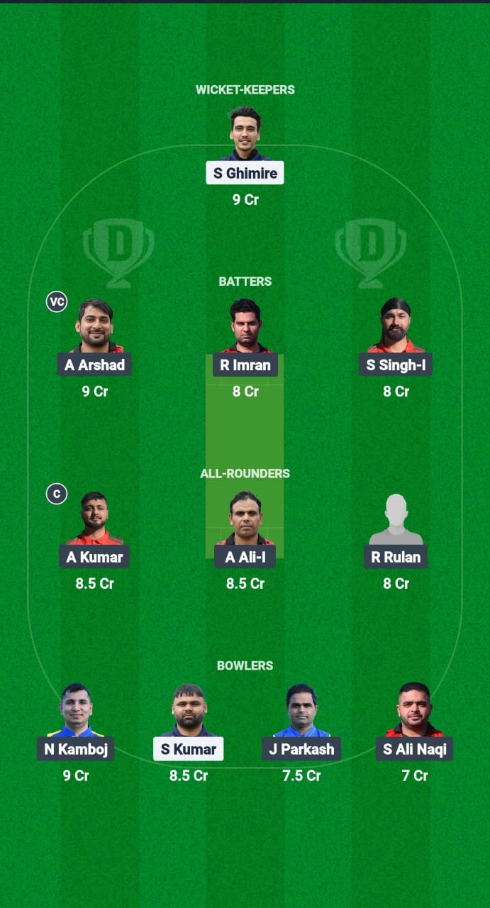 GOR vs PNJ Dream11 Prediction Fantasy Cricket Tips Dream11 Team ECSN T10 Portugal 2025 