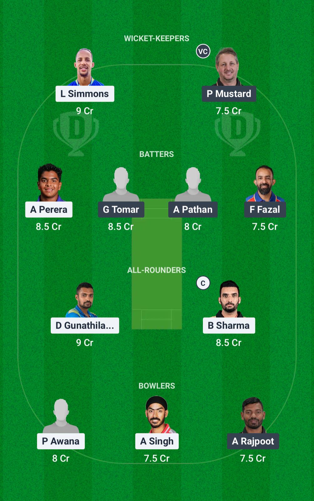 DLR vs RK Dream11 Prediction Fantasy Cricket Tips Dream11 Team Legends 90 - T20 2025 
